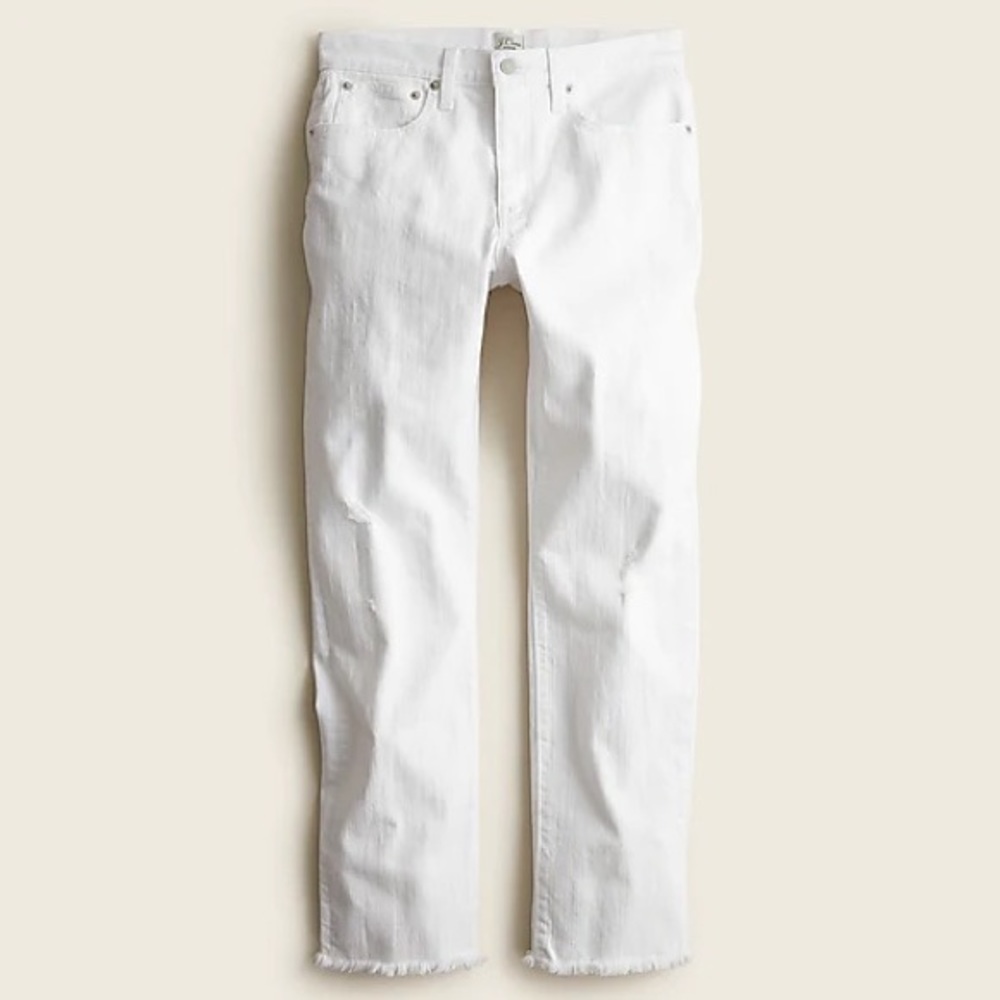 NWT J. Crew 9.5” White Slim Boyfriend Jean 24 Petite